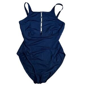 Anne Cole One Piece Swimsuit Buckle Retro Tank